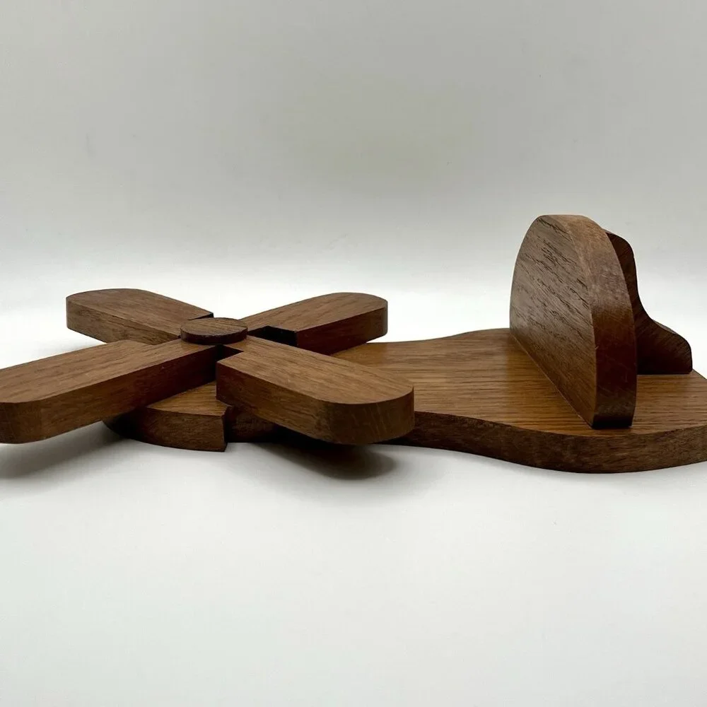 Vintage Wooden Windmill Wall Shelf Rustic Farmhouse Country Trinket Cottage